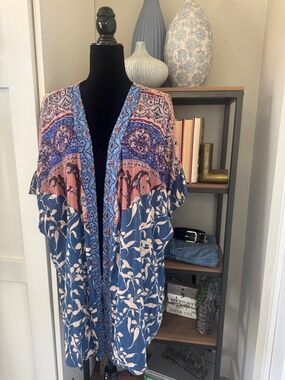 umgee USA Mixed Print Multicolor Short Kimono - Size M/L